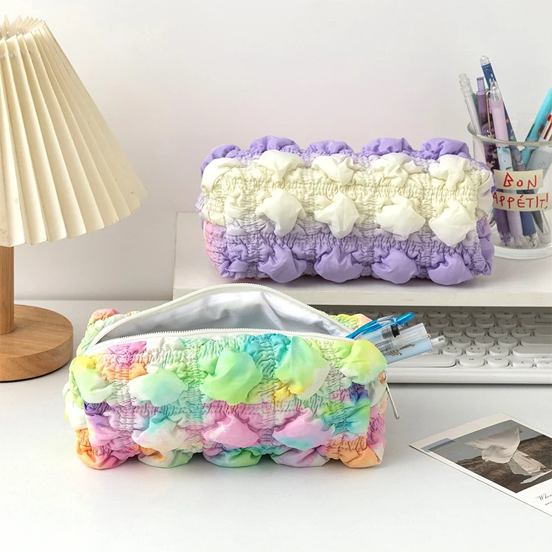 Rainbow Bubble Pencil Case Desk Clutch Bag Pencil Bag Large Capacity Cosmetic Bag Storage Bag Portable Travel Toiletry Pouch