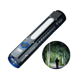 SQ03 Plus Rechargeable 5000mAh Battery 21700 EDC LED Flashlight TYPE-C USB Charging Magnetic Tail With COB Side Work Light Torch