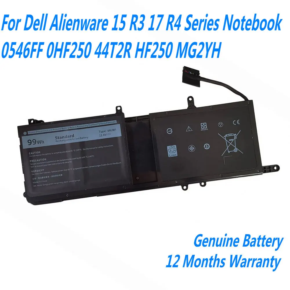 Bateria do Portátil para Dell Alienware 15 r3 17 Série r4 Notebook 0546ff 0hf250 44t2r Hf250 Mg2yh 11.4v 8600mah 9njm1