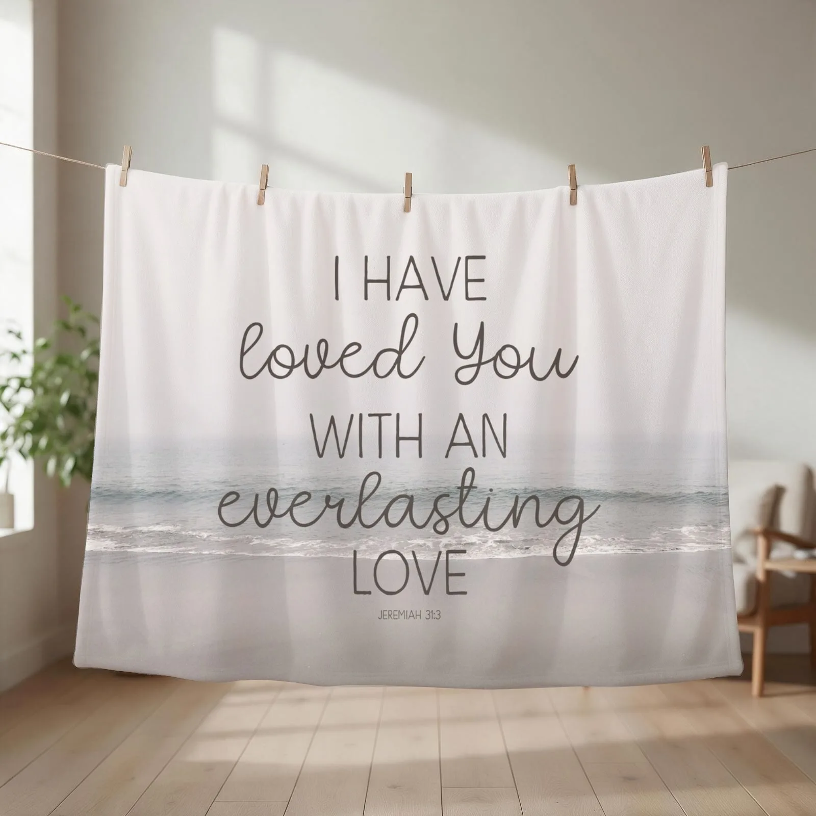 Christian Bible Verse Quote - I have loved you with an everlasting love Throw Blanket