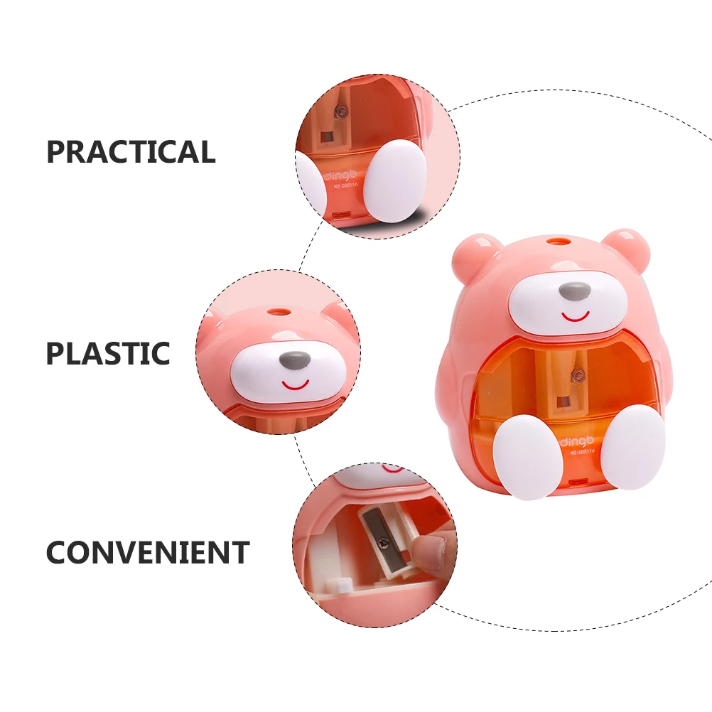 

Cartoon Bear Pencil Sharpener Creative Sharpeners Portable Students Kids Office Auto
