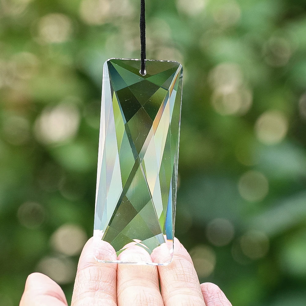 70mm Clear Rectangular Crystal Prism Sun Catcher Rainbow Maker Pendant Chandelier Parts for Home Window Balcony Hanging Decor