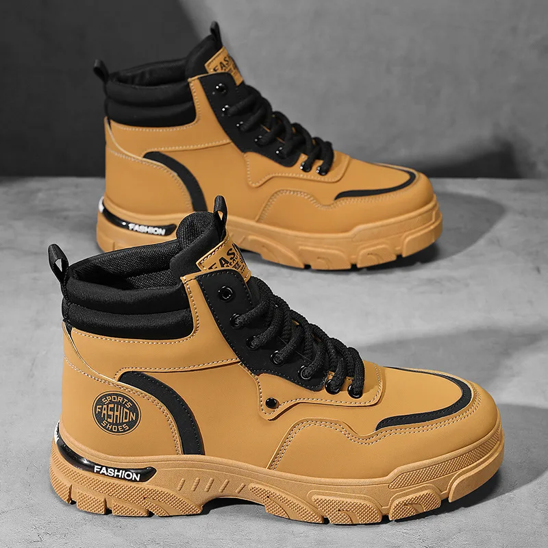 Brand Men's High-top Ankle Boots 2026 Autumn New Outdoor Quality Working Shoes Man Sneaker Hard-Wearing Non-slip Safety Shoes