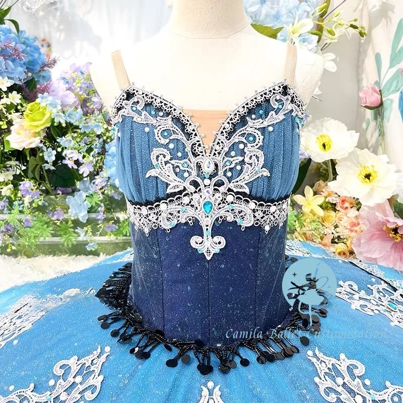 Haut de gamme personnalisé bleu dégradé Esmilada Lemonda Pirates femme variation ballet performance tutu jupe adulte et enfant