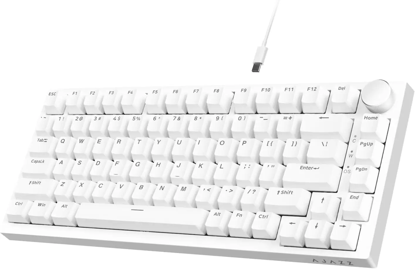 

AJAZZ AK820 75% TKL Проводная игровая механическая клавиатура, синий переключатель с возможностью горячей замены, крепление на прокладке, 82 клавиши с ручкой регулировки громкости с ЧПУ