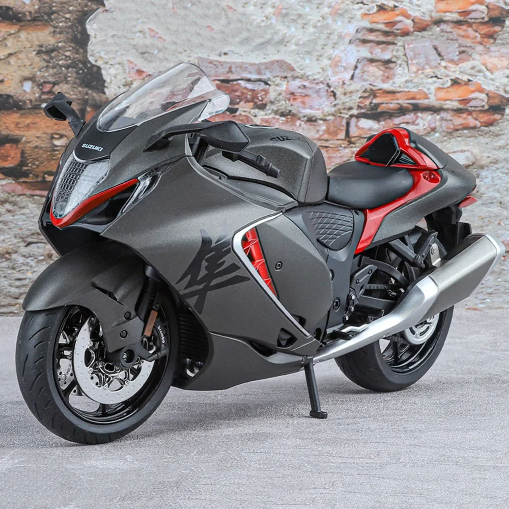 1:9 Suzuki Hayabusa Motorcycles Toys Models Cars Rubber Tires Wheel Can Turned Motorcycle with Light Toy Perfect Gifts for Boys