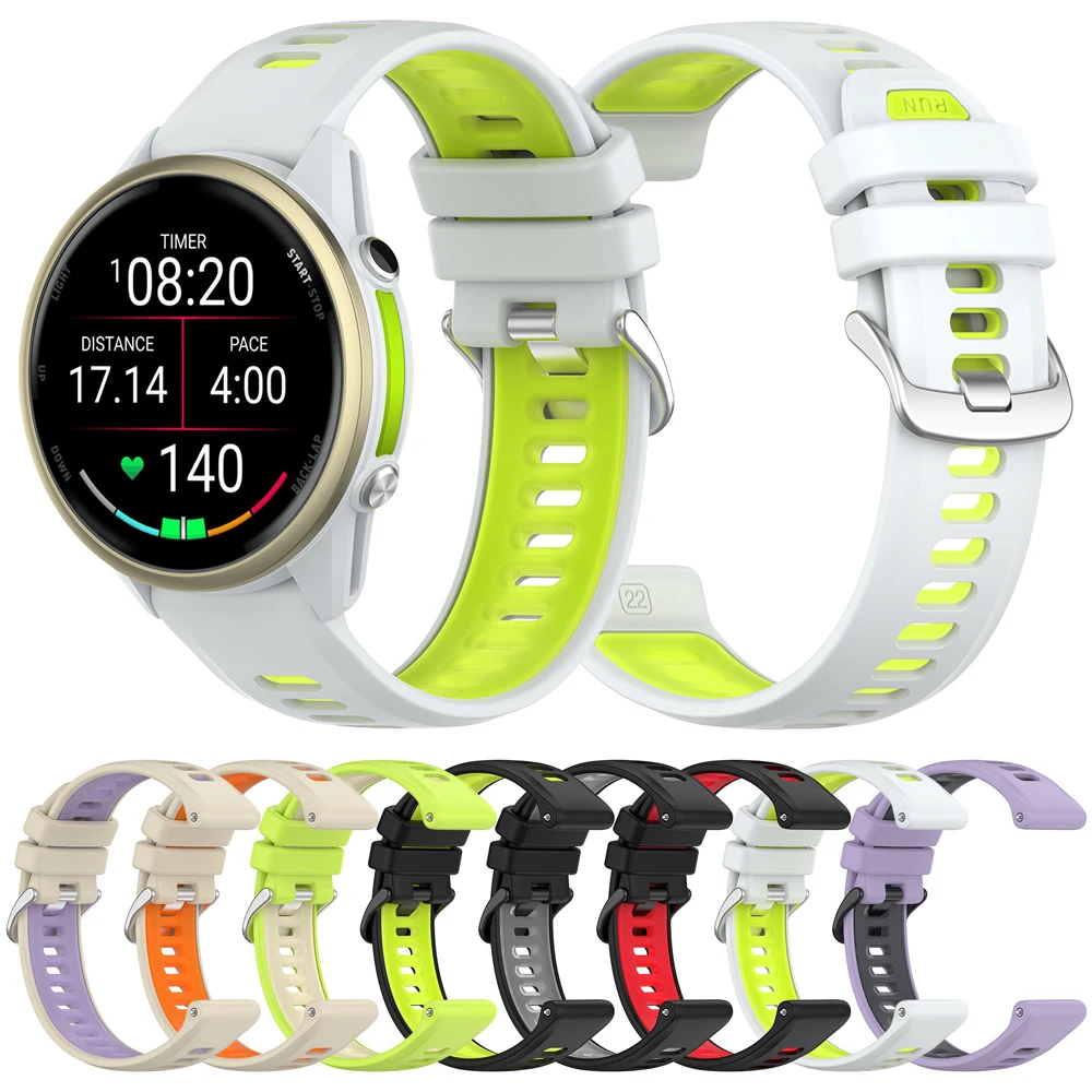 Two-Tone Silicone Watch Band For Garmin Forerunner 970 965 955 945 935 745 Wristband Sports Strap Bracelet Belt Accessories