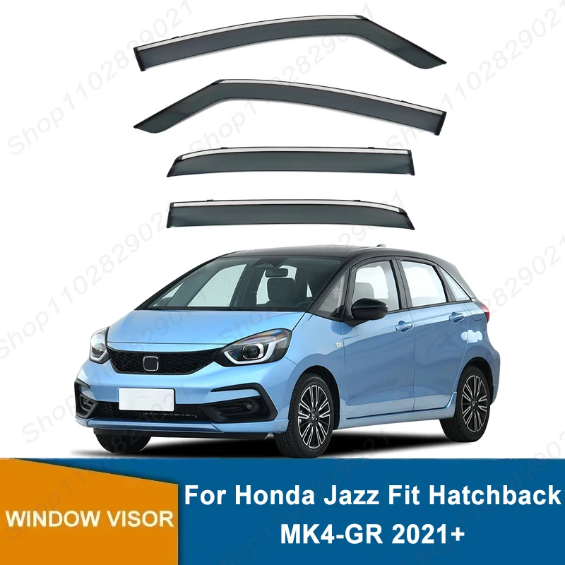 4pcs-window-visor-for-honda-jazz-fit-hatchback-mk4-gr-2021-weathershield-sun-rain-deflector-guard-car-window-deflector
