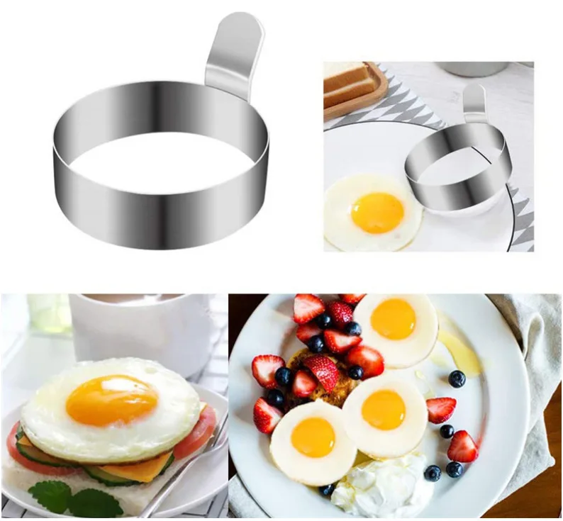 Stainless Steel Omelette Fried Egg Pancake Shaper Mold Mould Frying Rings Cooking Kitchen Gadget GadgetsTools