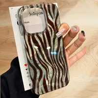 Phone Case For iPhone 16 15 14 13 12 11 Pro Max XS X XR 7 8 Plus SE 2022 Zebra Pattern Glacier Pattern Transparent Bumper Cover