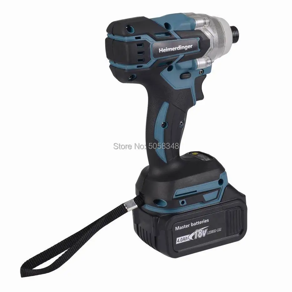 18V lithium battery powered 6.35mm 1/4 inch cordless brushless impact driver drill with one 18V 4.0Ah Lithium Battery