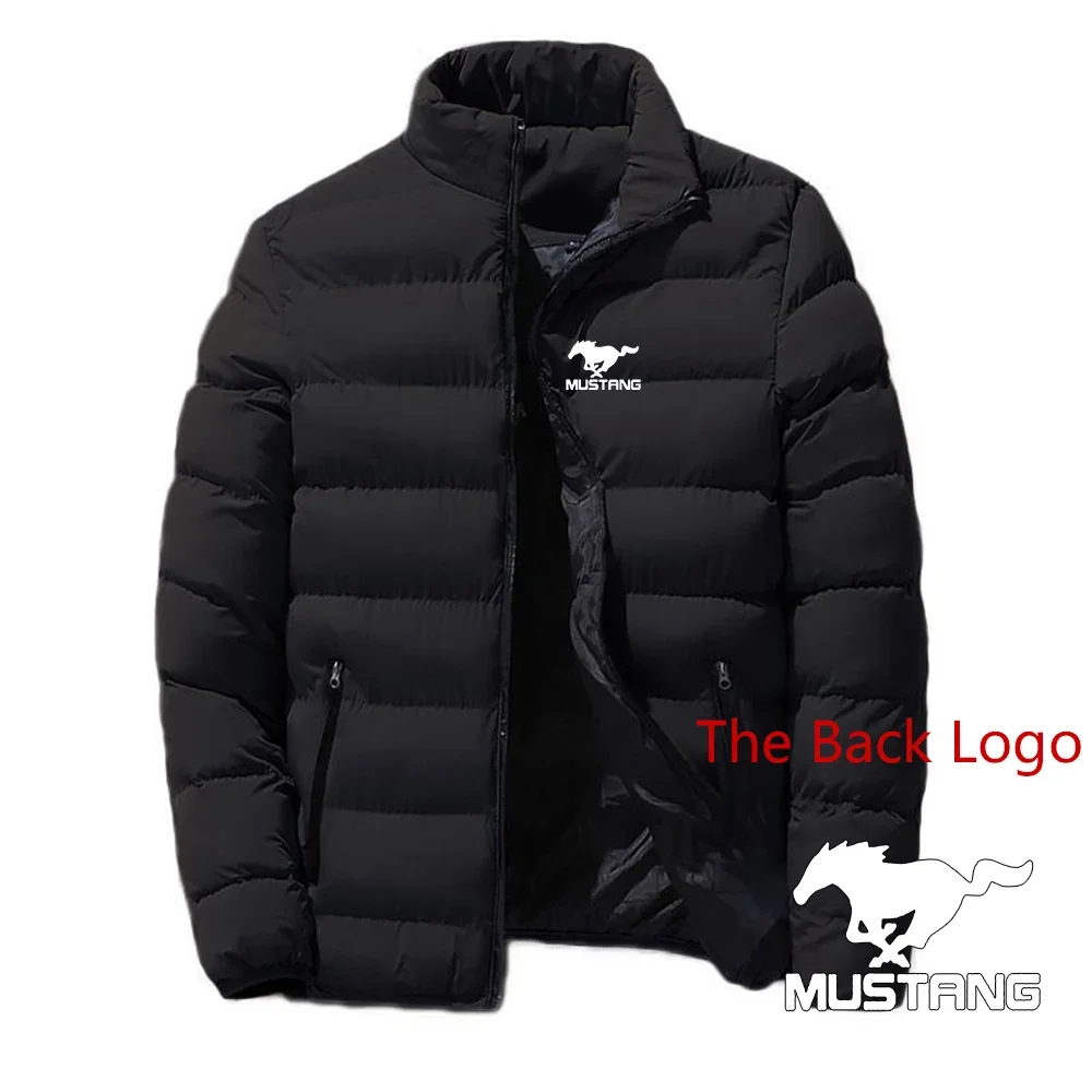 

2024 New Mustang Printed Spring Winter Jackets Parka Hoodies Men's Casual Cotton Sports Padded Harajuku Style Coats