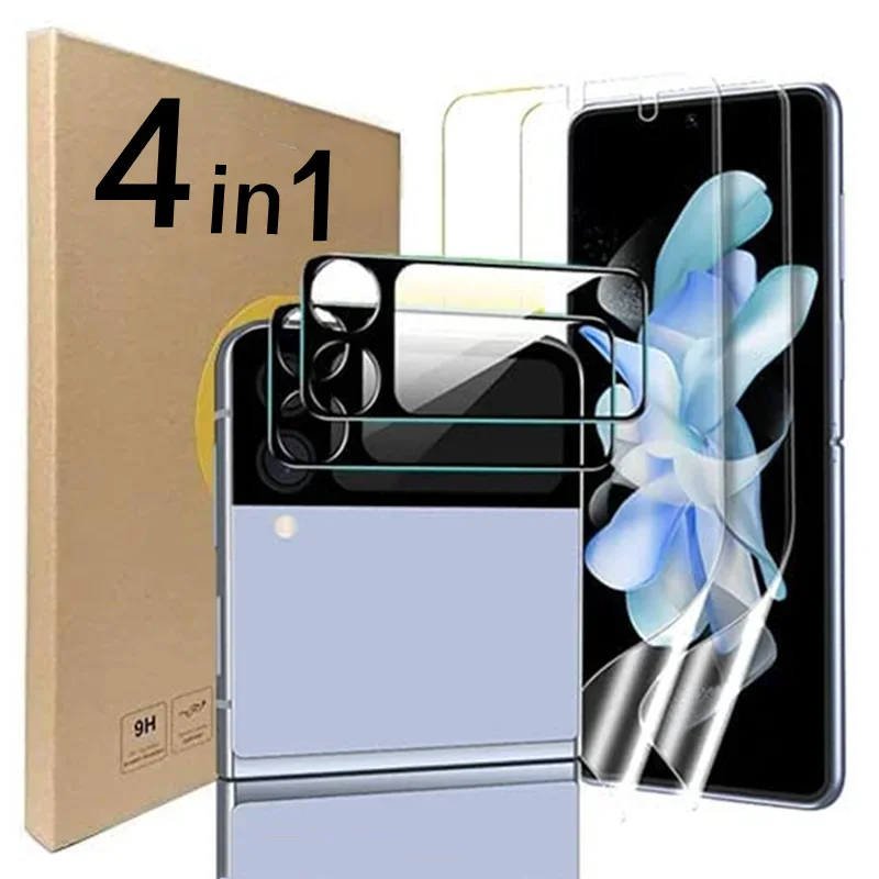 Flip 4 Flip 3 HD Displayschutzfolie Hydrogel Film Objektiv Kamera gehärtetes Glas für Samsung Galaxy Z Flip 3 4 Schutzfolien Aufkleber