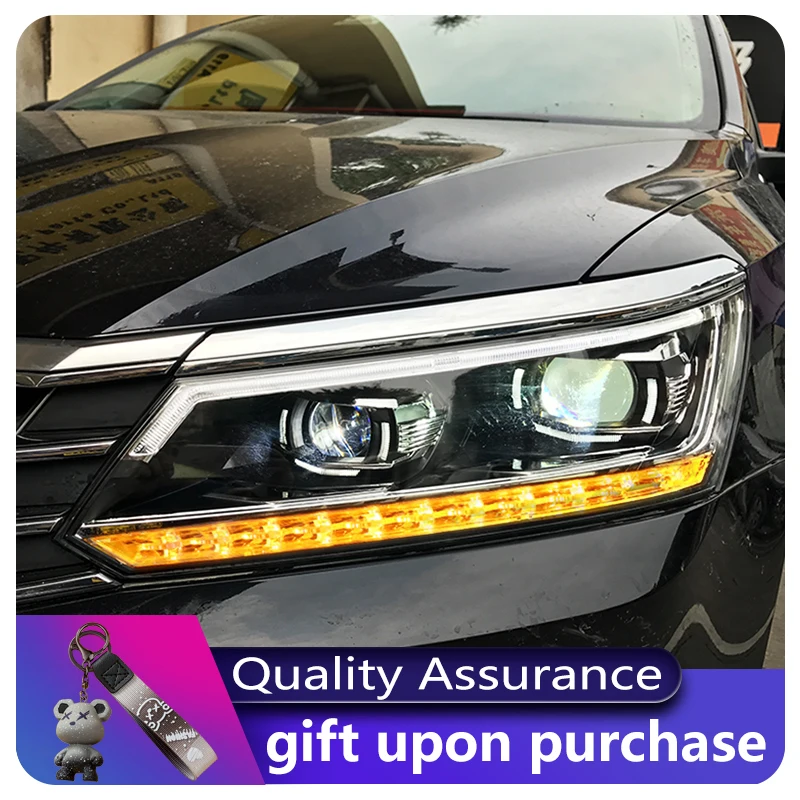 

Стайлинг автомобильных фар для Volkswagen VW Passat B7 2017-2019, передний фонарь DRL, обновленная динамическая светодиодная линза HID, аксессуары