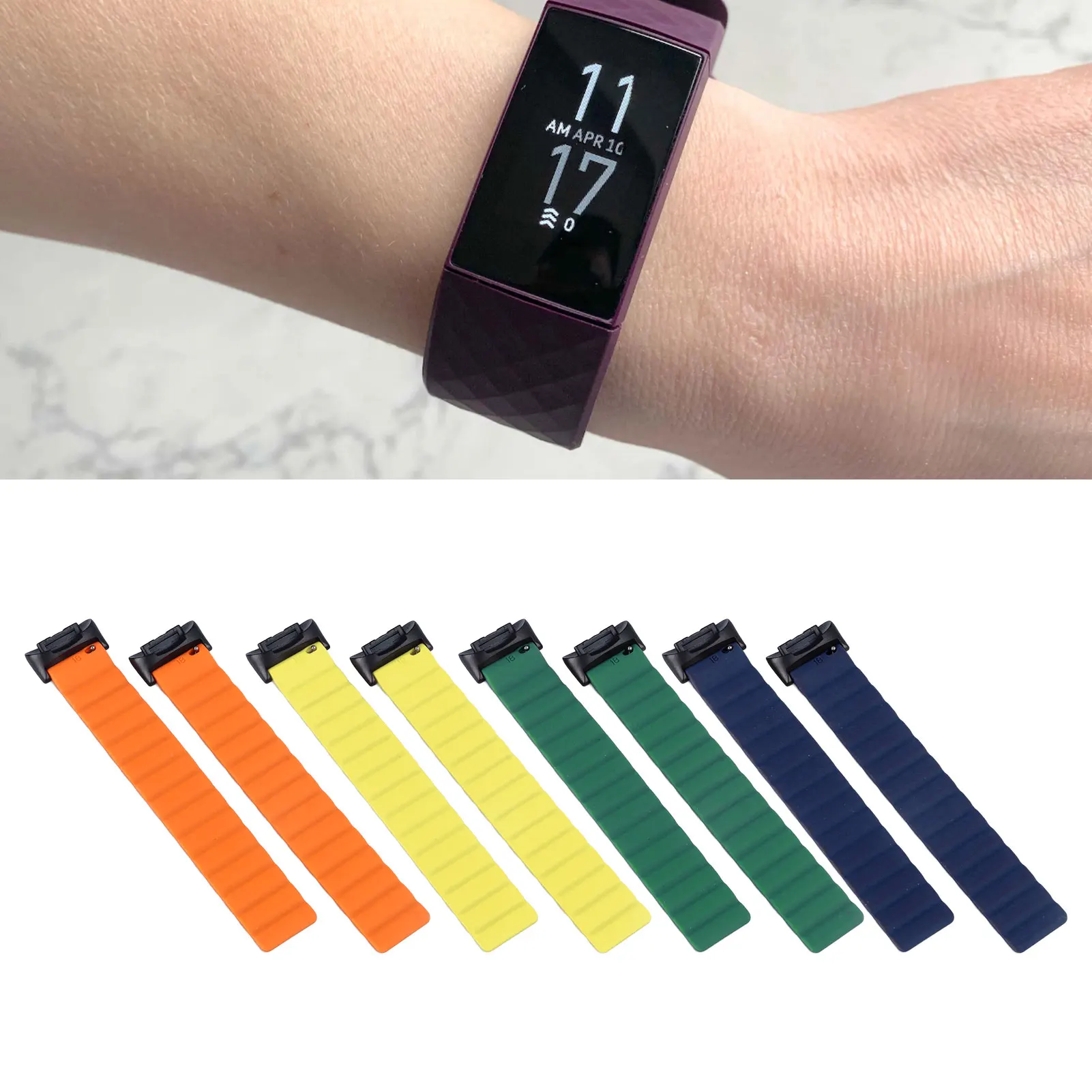 أساور ساعات احترافية بحزام سيليكون وأساور معصم بديلة مغناطيسية قوية لشحن 6/5 #4