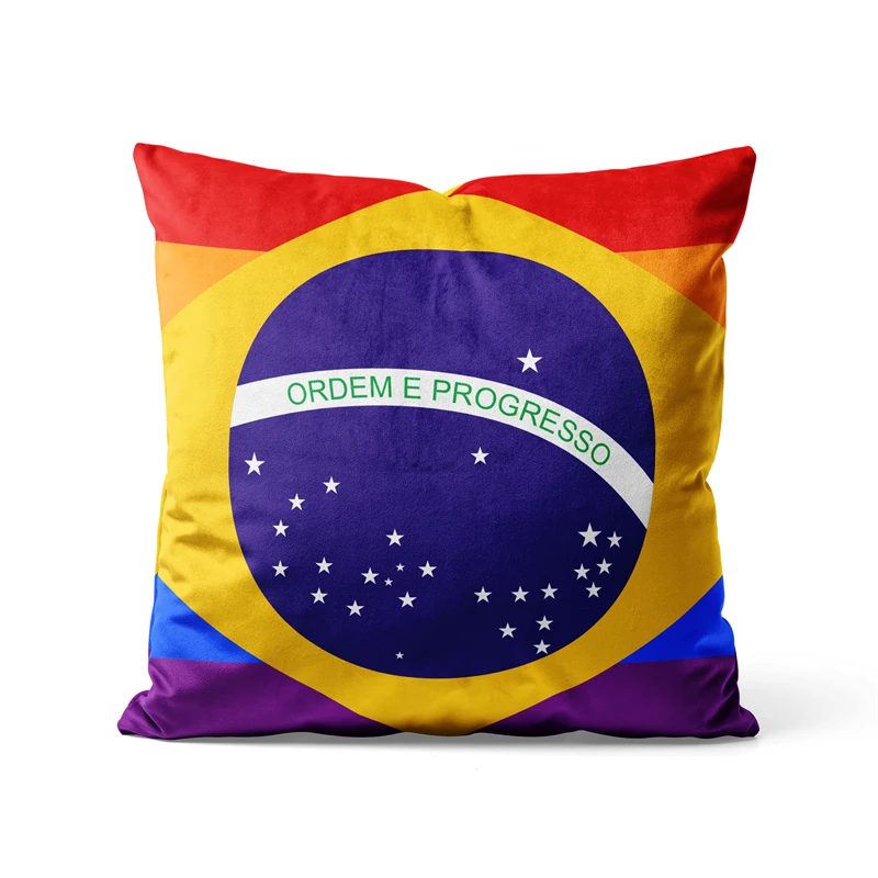 Gaslight Gatekeep Girlboss Brazil LGBT Rainbow Pride Throw Pillow Covers Cushion Cases Pillowcases for Sofa 45cm x 45cm