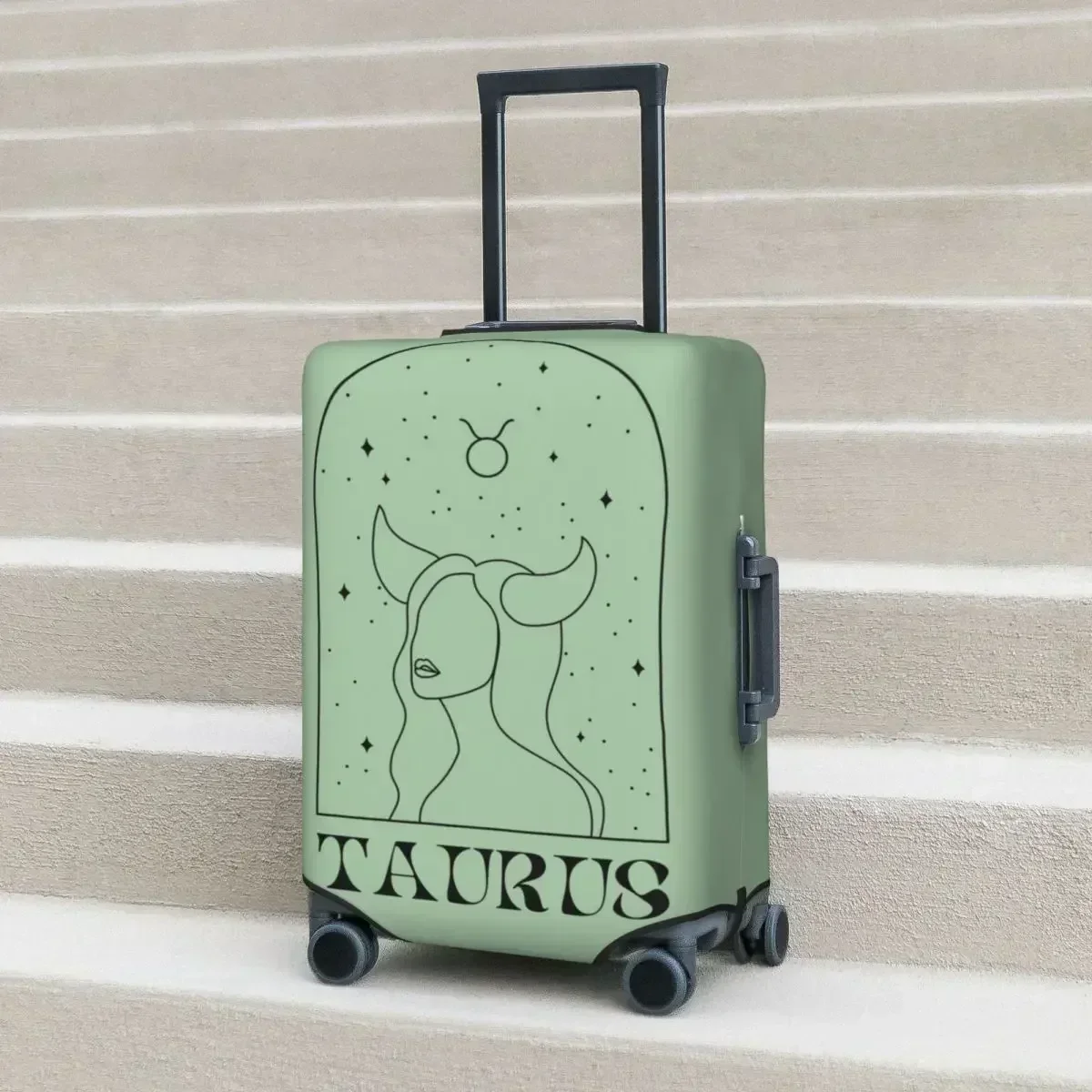 Cubierta de maleta con estampado de signo de estrella Taurus, astrología, ilustración Simple, vacaciones, crucero, viaje, funda de equipaje elástica, Protector