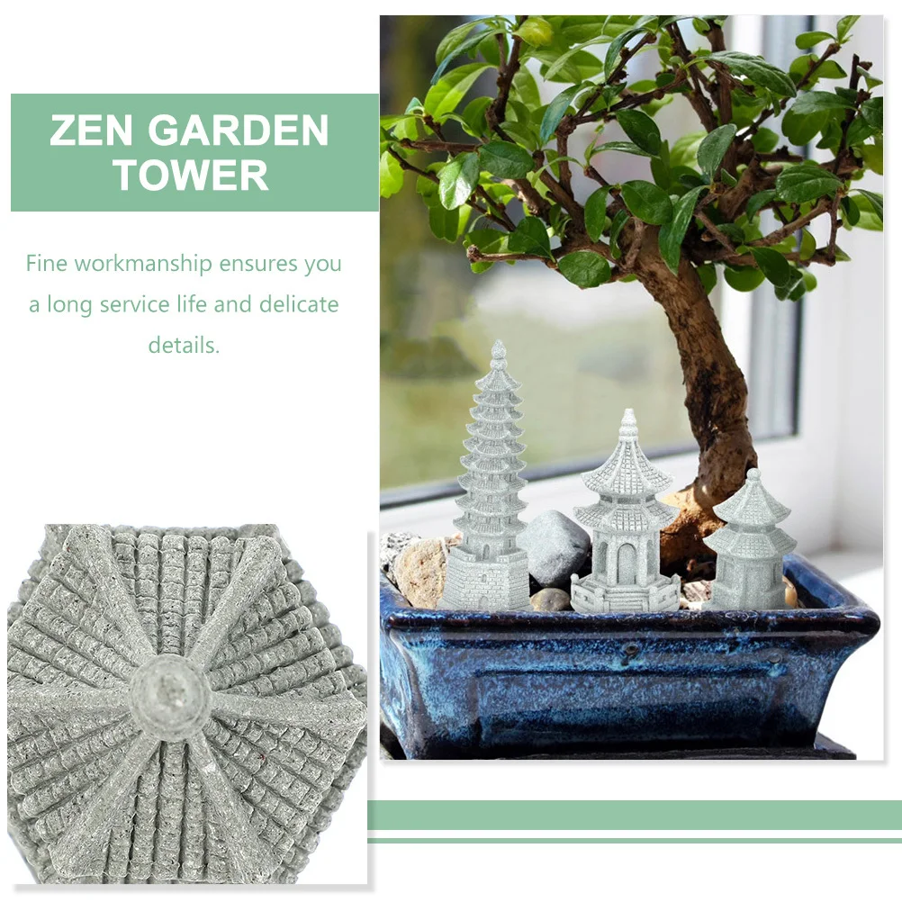 

Simulation Sandstone Pagoda Garden Decor Creative Shape Lightweight Indoor Outdoor Landscape Adornment Home Desktop Ornament