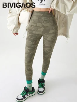 BIVIGAOS primavera estate Camouflage Shark Leggings donna Butt Lifter sport Leggings per il tempo libero vita alta Push Up Fitness leggings