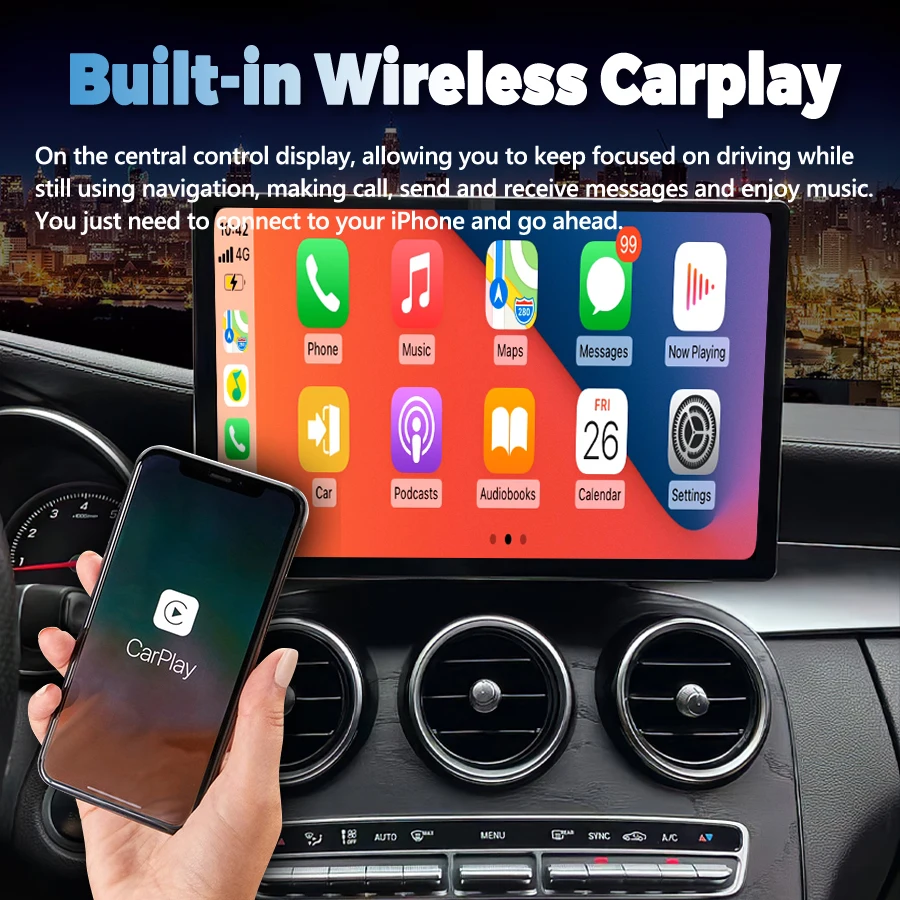 Reproductor automático Carplay Android 14 de 13,3 pulgadas para Mercedes Benz Clase C Clase V W446 W447 X253 W205 2015-2018 Autoradio GPS estéreo HU