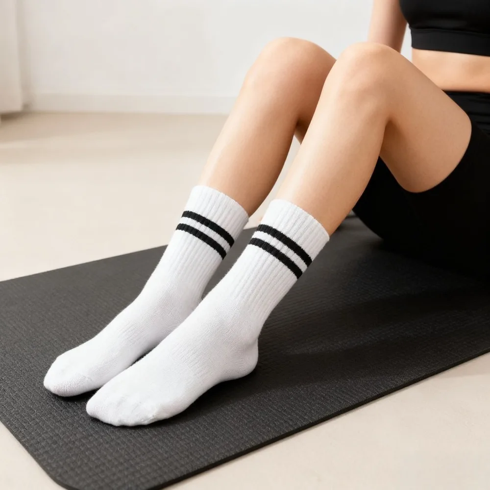 Chaussettes Pilates avec poignées pour femmes, chaussettes de Yoga, chaussettes antidérapantes de 1 paire