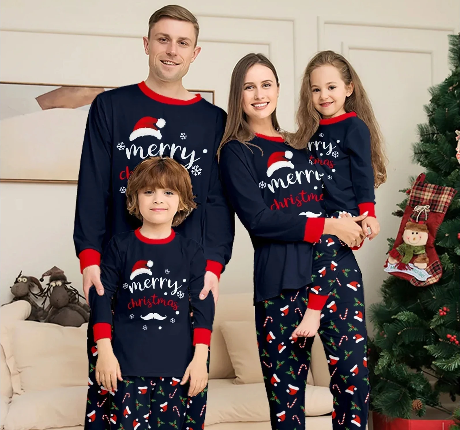 2026 Couples Christmas Family Matching Pajamas Set Mother Kids Clothes Christmas Pajamas For Family Clothing Set