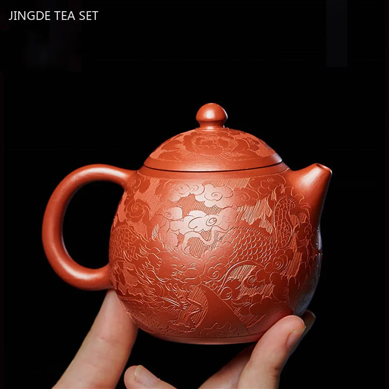 180ml Boutique Dahongpao Dragon's Egg Tea Pot Yixing Purple Clay Teapot Handmade Filter Beauty Tea Infuser Zisha Tea Set