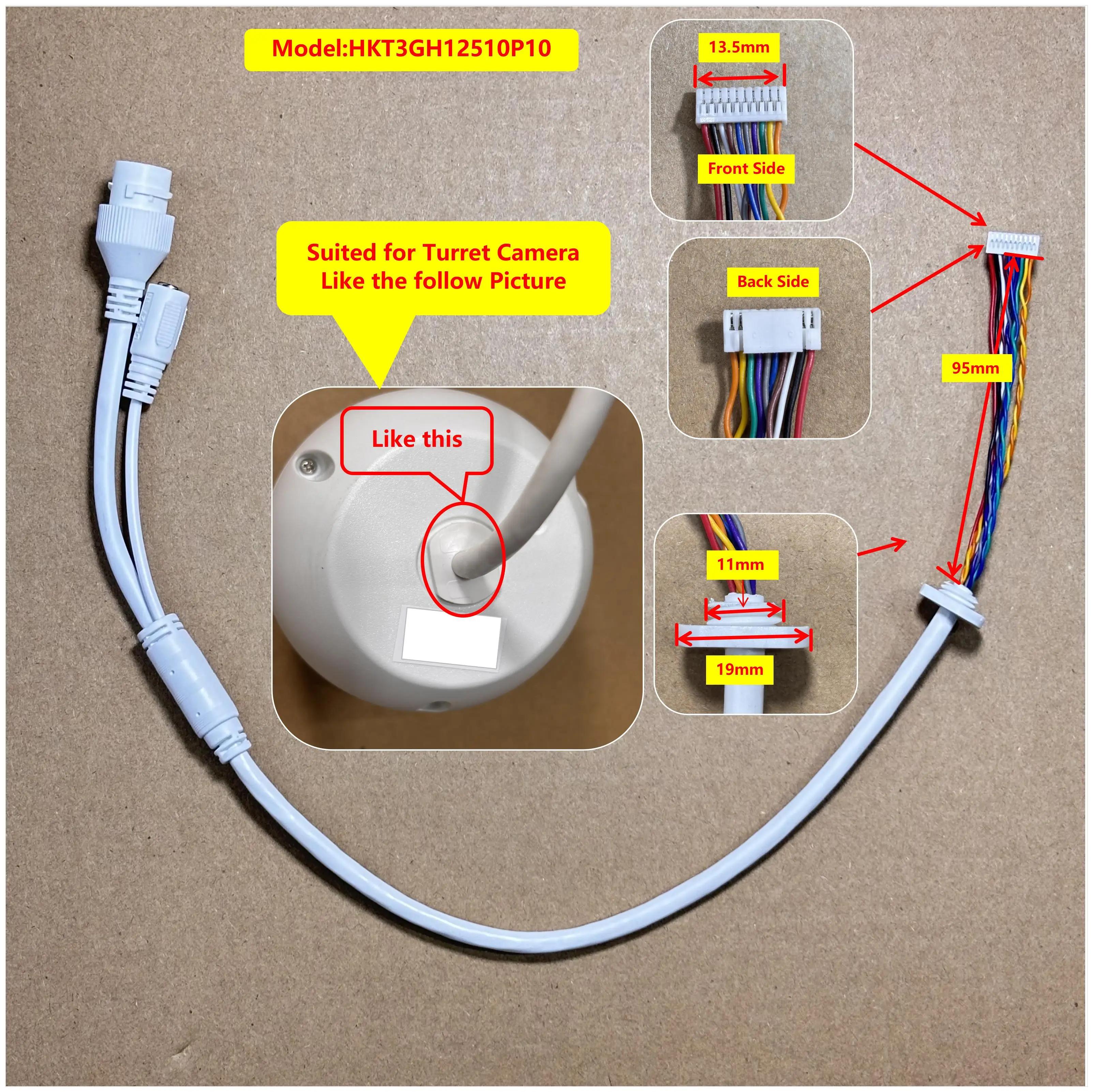 Ethernet Lan Cable PoE RJ45 Network Cable 10 Pin 10 core For indoor Dome Shell Housing hikvision ip camera