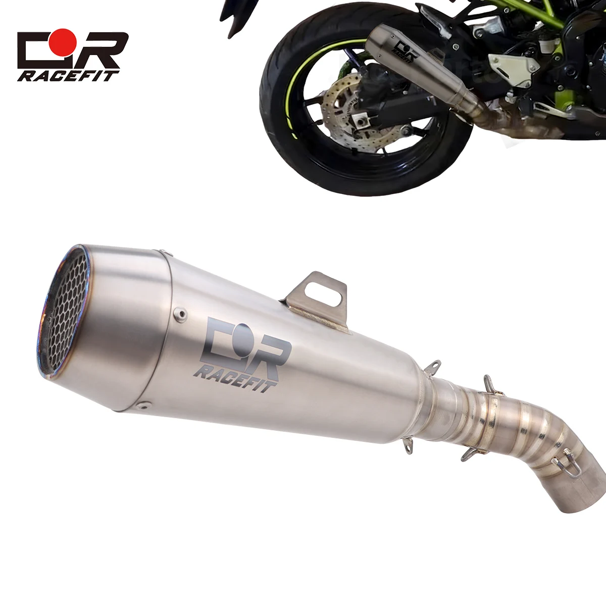 

Motorcycle Exhaust System Mid Link Pipe Muffler Moto Slip On Titanium Alloy For Kawasaki Ninja Z900 Z900SE 2017-2025