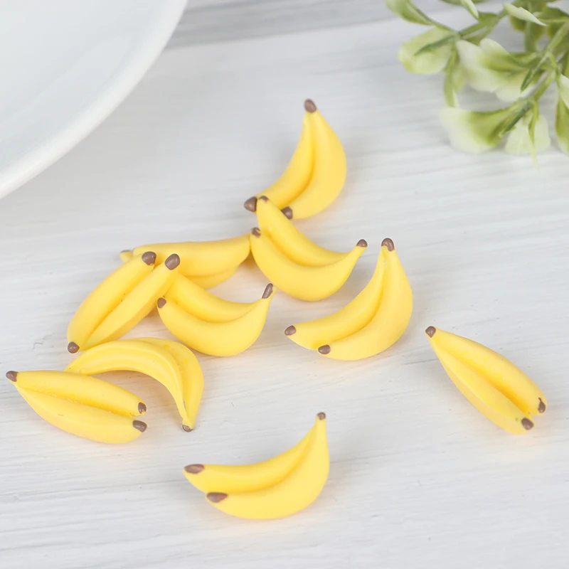 10Pcs 1:12 Dollhouse Miniature Fruit Banana Dolls House Food Accessories Toys