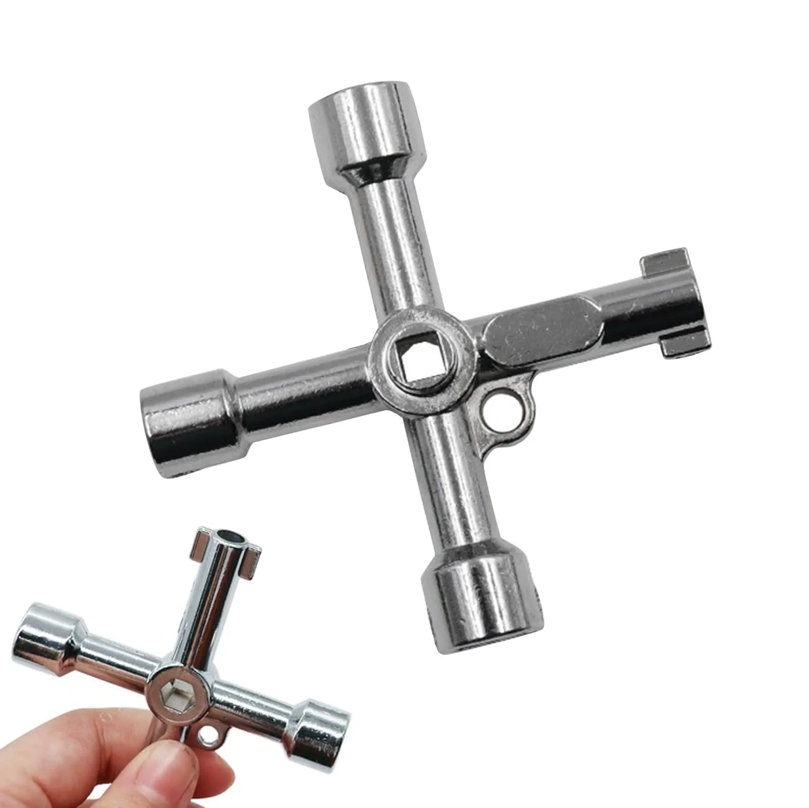 Llave Multifuncional 4 en 1, Llave de Fontanería, Herramienta de Apertura para Cajas de Medidores de Agua, Gas y Electricidad