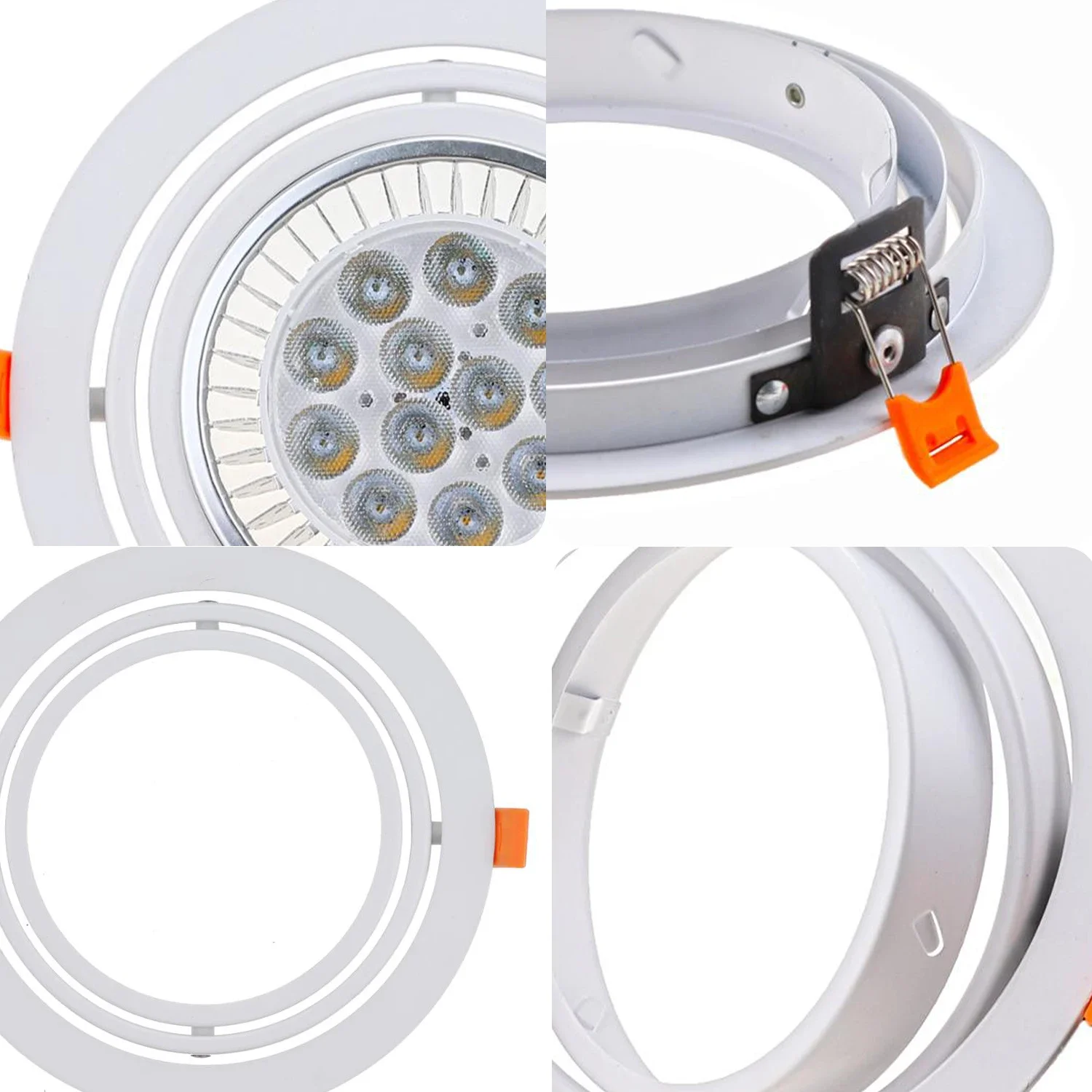 JOYINLED Recessed Spotlight Holder AR111 Fixture Lamp Frame Cut-out 155mm LED Socket Adjustable Ceiling Lamp Fixture