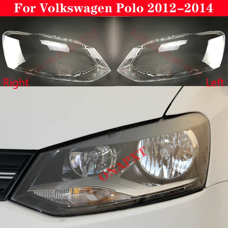 Auto Car dla volkswagena VW Polo 2012-2014 przedni reflektor szklany reflektor przezroczysty klosz lampy Shell osłona obiektywu