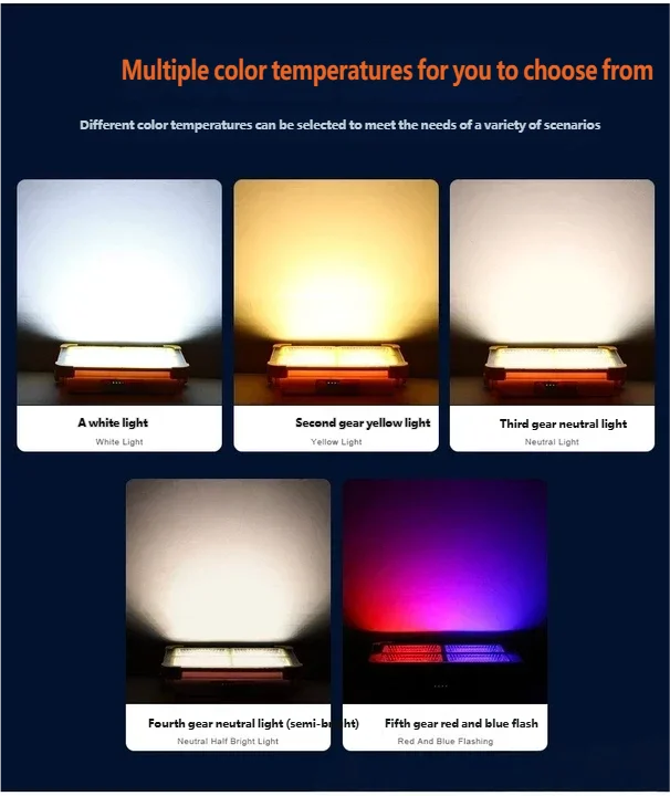 Solar Camping Light with Power Bank, IP66 Waterproof USB Rechargeable Emergency Flood Lamp