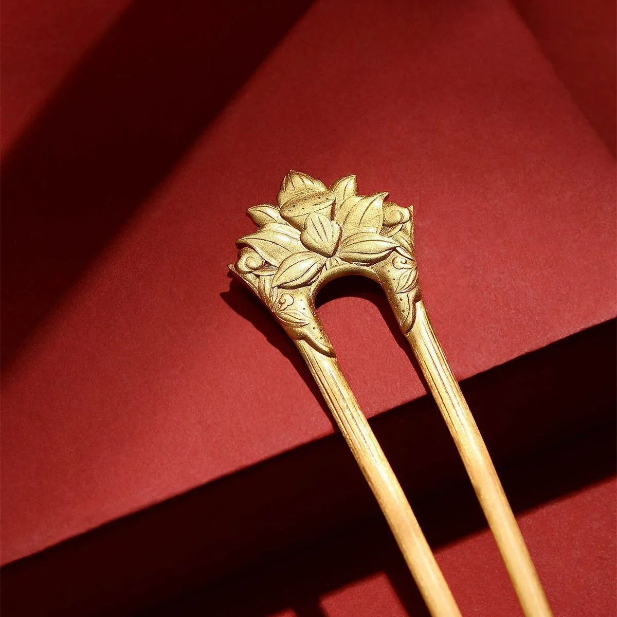 New Chinese Tang Dynasty Lotus Hairpin, Ancient Method Hanfu Jewelry, Feather Mirror Design Batch