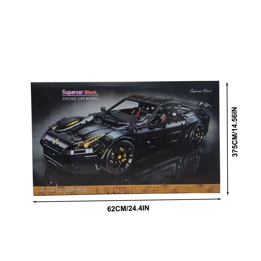 yangkili Super Racing Auto F12 Modell Bausteine Klassische Autos Black Knight 1:8 Größe Montage Set Ziegel Technische Kind Spielzeug Für Geschenke 6
