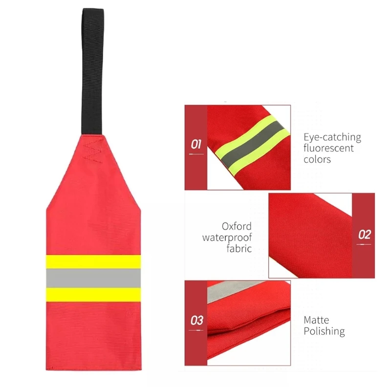 Kayak Safety Travel Flags With Webbing&Reflective Strips for Canoes Towing Truck