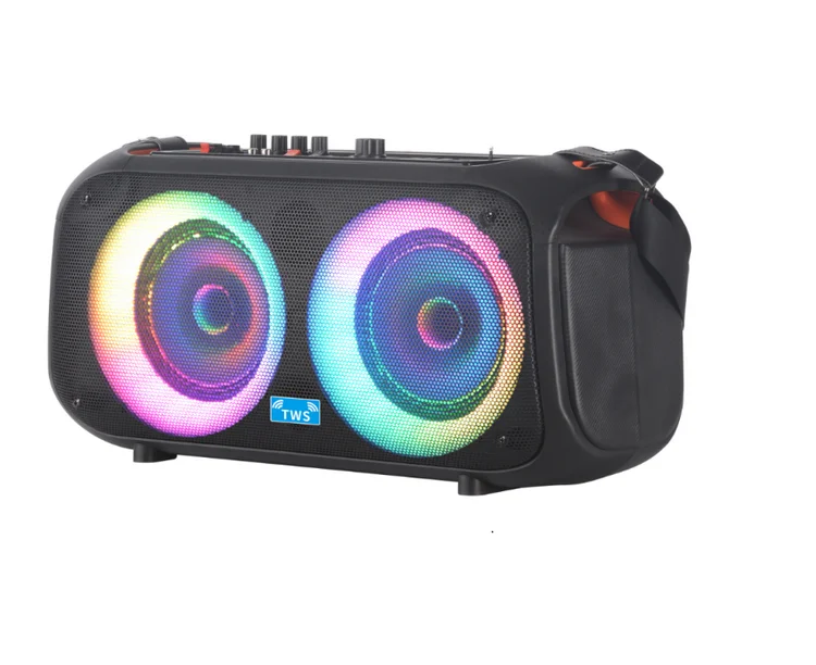 NDR-Q68 Top Seller Loudspeaker Double 6.5inch Horn Speaker Bass Speaker With Ring Cool Lights