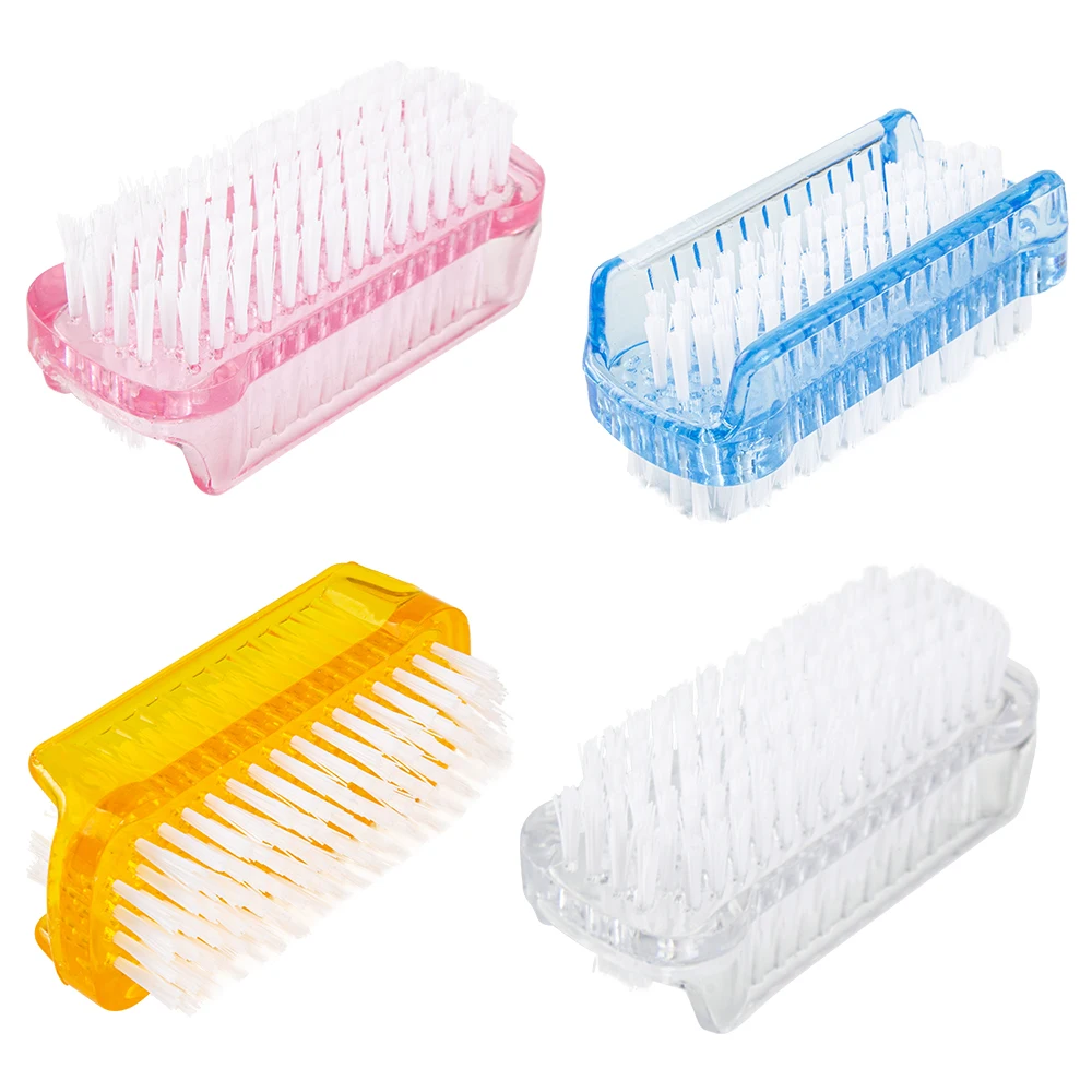 

10/20/30/50Pcs Plastic Nail Dust Powder Cleaning Brush Double Sided Hand Fingernail Toes Scrubbing Brush Cleaner Pedicure Scrub