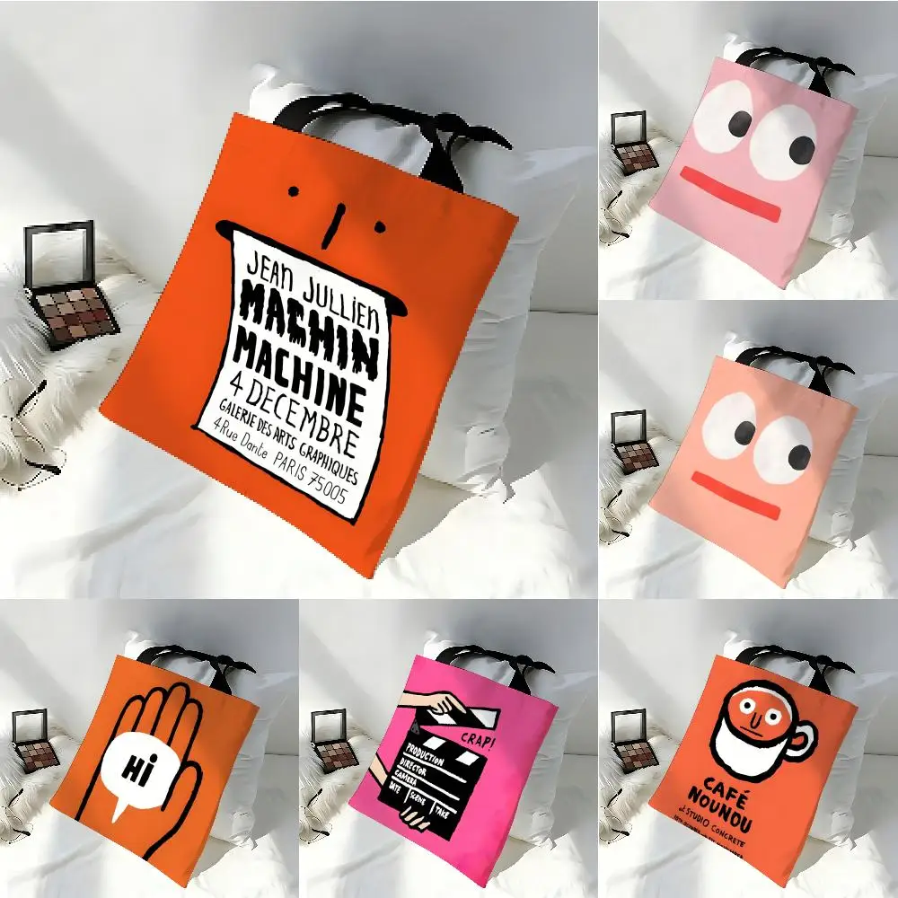 Storage Bags Large Capacity Tote Bag Beautiful Decoration Stylish Shoulder Bag for Women Aesthetic Art Artist J-Jean Jullien 1
