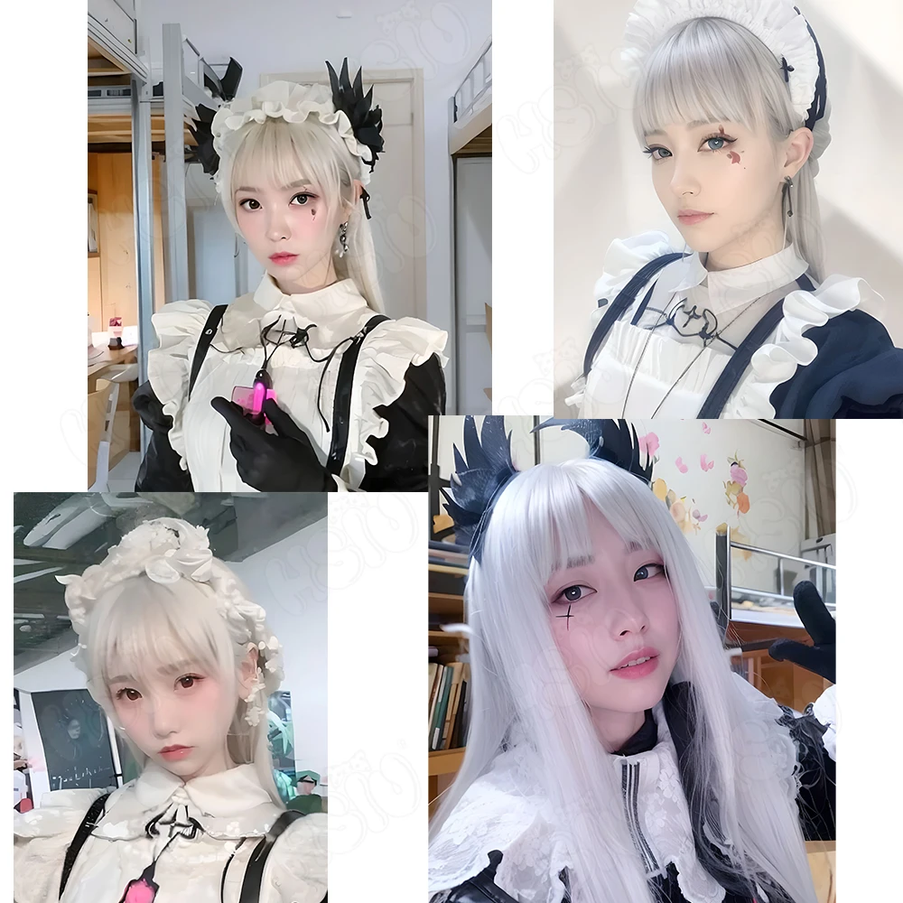 Irene Cosplay Wig Game Arknights Cosplay Wig HSIU 70CM Silver gray ponytail long hair Synthetic Wig irene arknights cosplay