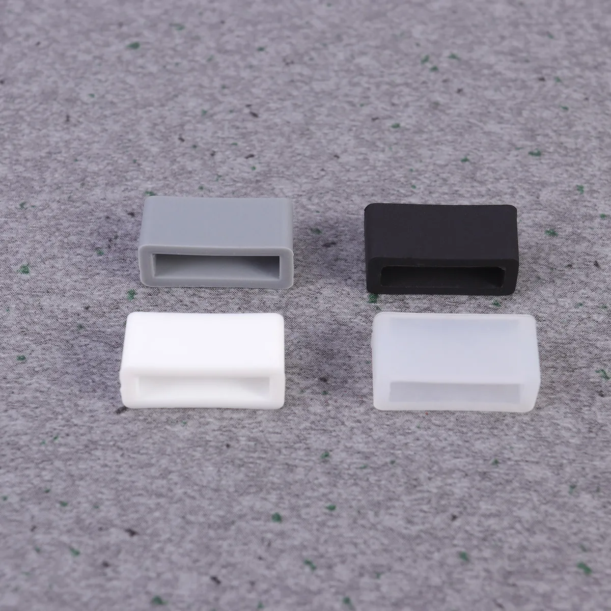 

4Pcs Watch Strap Buckle Silicone Material 12mm Bright Colors Make Your Watch Black Transparent Grey Glue Gasket
