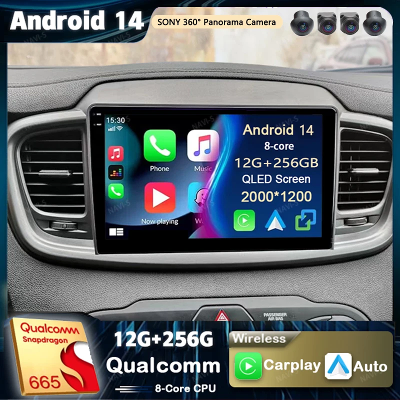 

Android 14 For Kia Sorento 3 2014-2017 LHD 2K QLED Stereo Car Radio Multimedia Video Player GPS AI Voice CarPlay 4G Head Unit BT