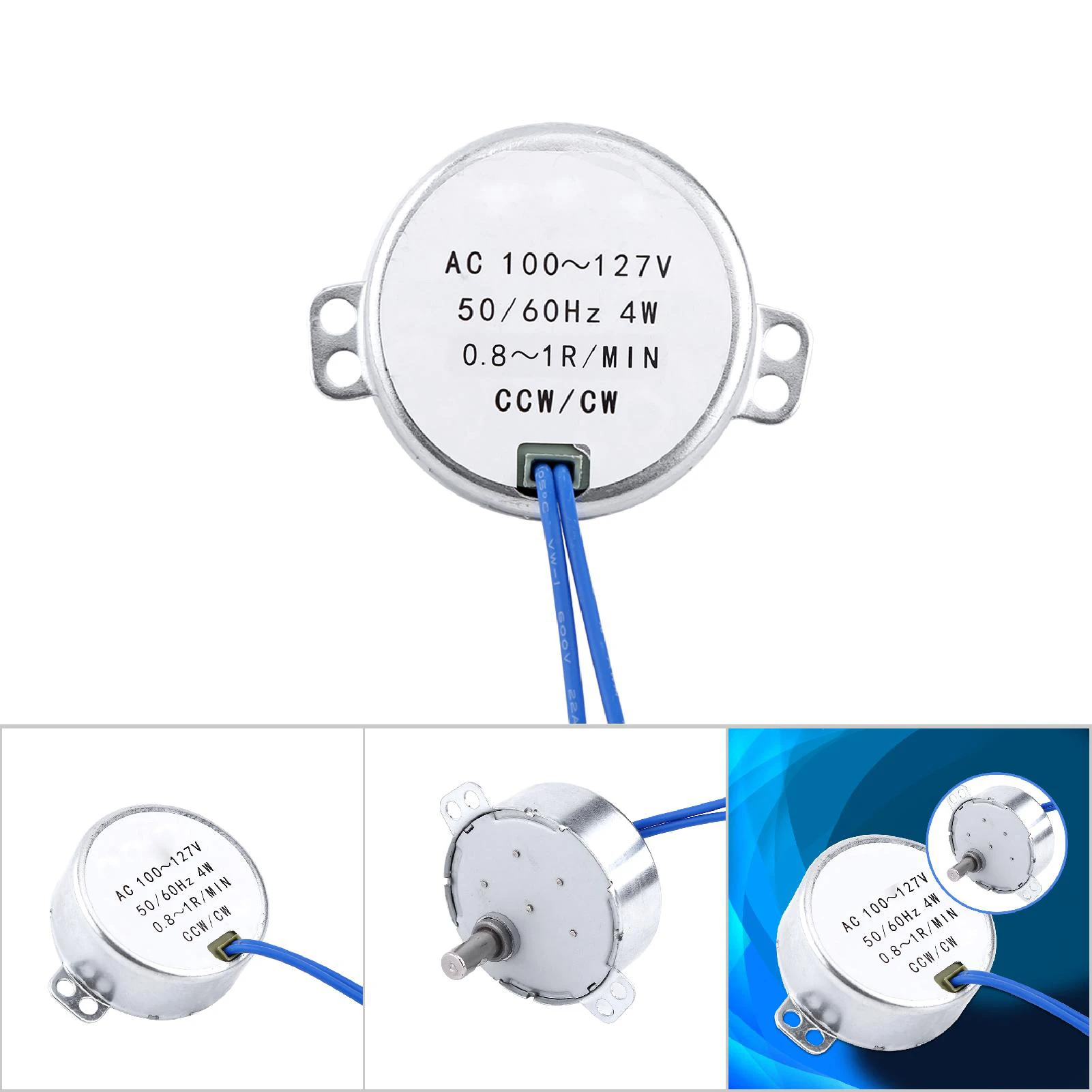 【Sale】AC 100-127V 4W Synchronous Motor 50/60Hz CCW/CW Geared Motor Synchronous Motor