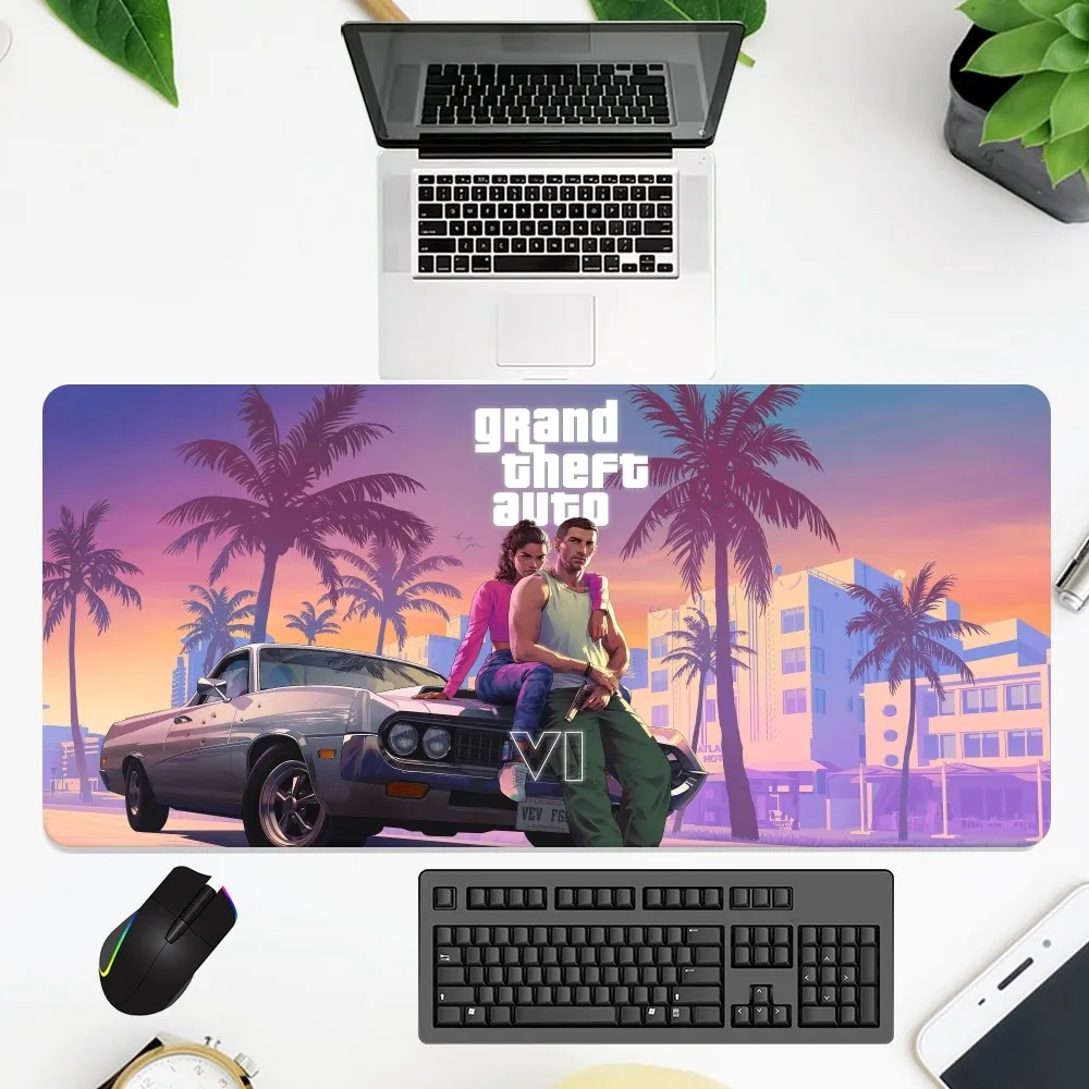 Gioco G-GTA 6 Mouse Pad office Large Small Computer pc tastiera Mouse gioco in gomma tappetino antiscivolo per Mouse grande