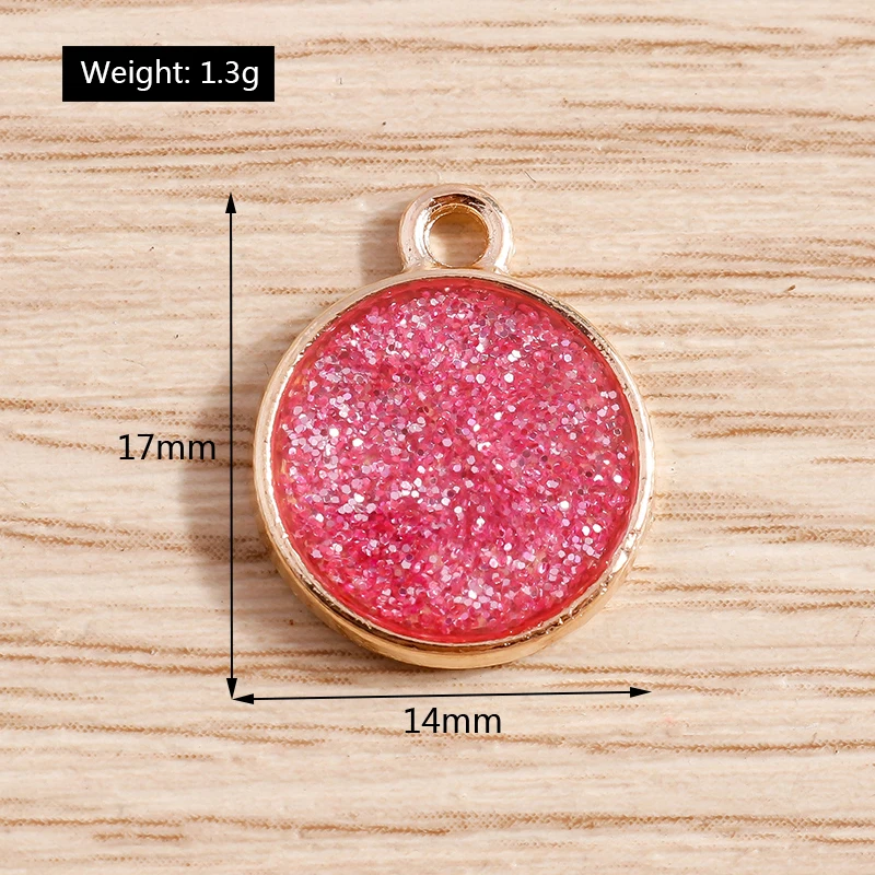 10pcs 14x17mm Cute Colorful Enamel Round Charms Pendants for Jewelry Making Earrings Necklace Bracelets DIY Handmade Crafts Gift