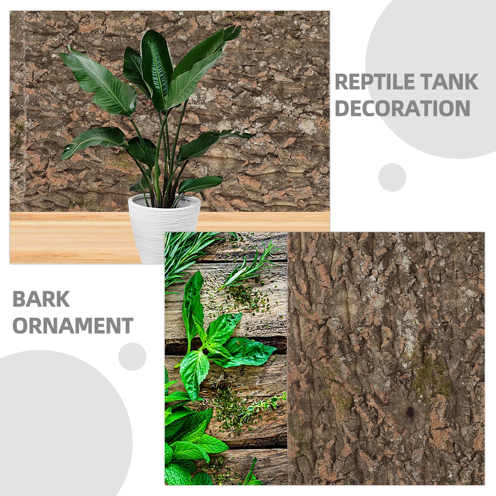 

Reptile Cork Bark Terrarium Background Natural Reusable Bark Decor Safe Durable Climbing Platform Reptile Tank Accessories