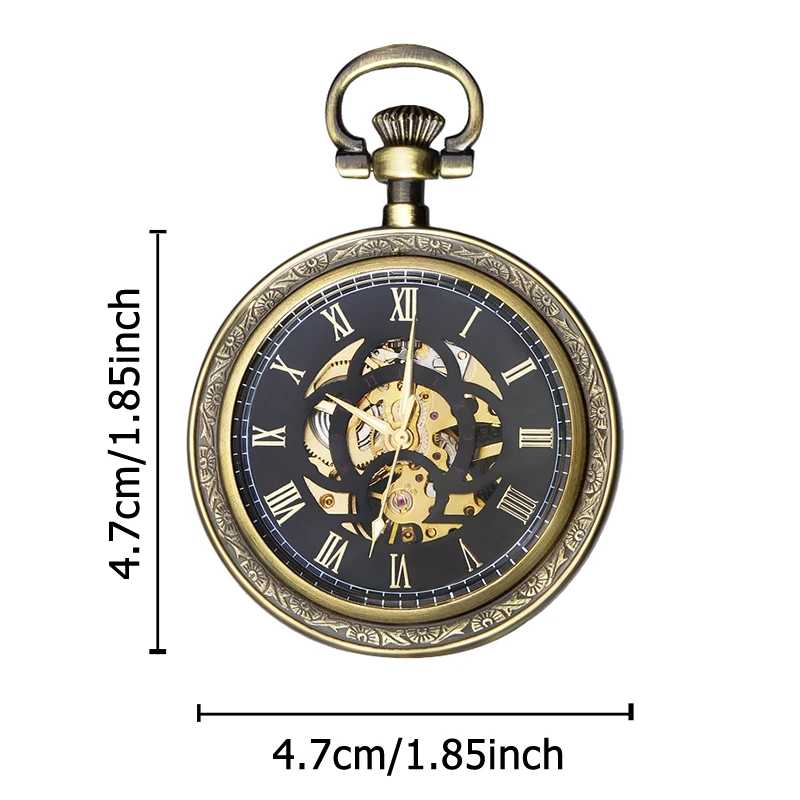 1pc Vintage Style Mechanical Pocket Watch with Thickened Chain This pocket watch is perfect as a holiday gift for your family