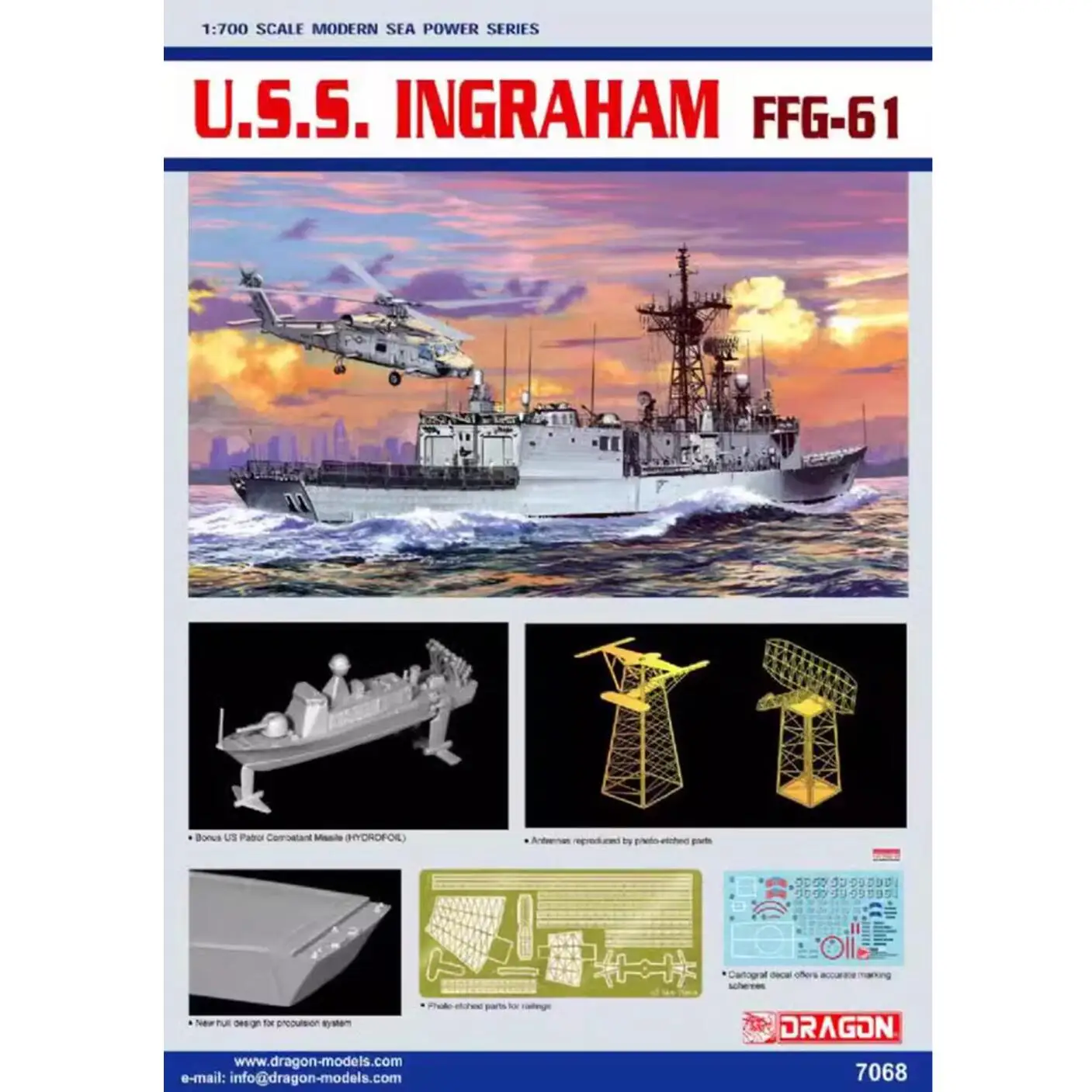 DRAGON 7068 1/700 scale U.S.S. INGRAHAM FFG-61