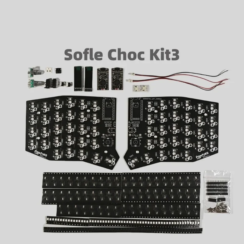 Imagem -04 - Sofle Choc Split Teclado Pcb Kit Layout de 52 Teclas Personalizado Baixo Perfil Esd com Fio ou Kit de Acessórios de Teclado Mecânico sem Fio